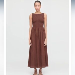 Hill House Cosima in Chocolate Tonal Seersucker